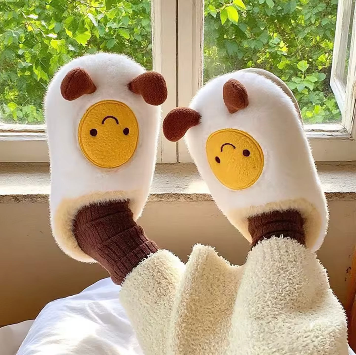 Fried Egg Jellycat Slippers